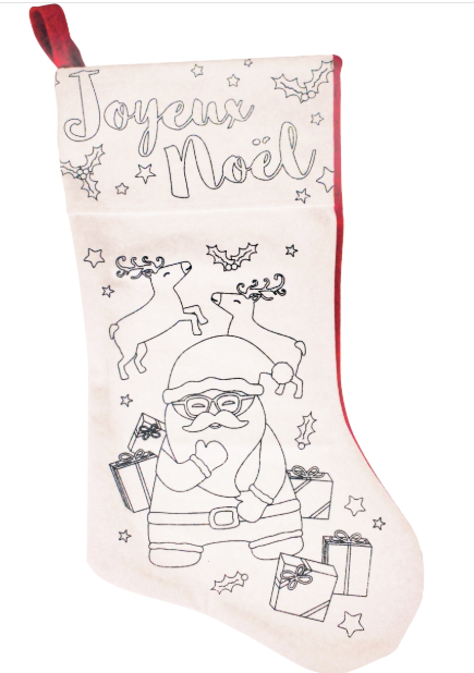 Kerstsokken om te kleuren 39,5x20cm